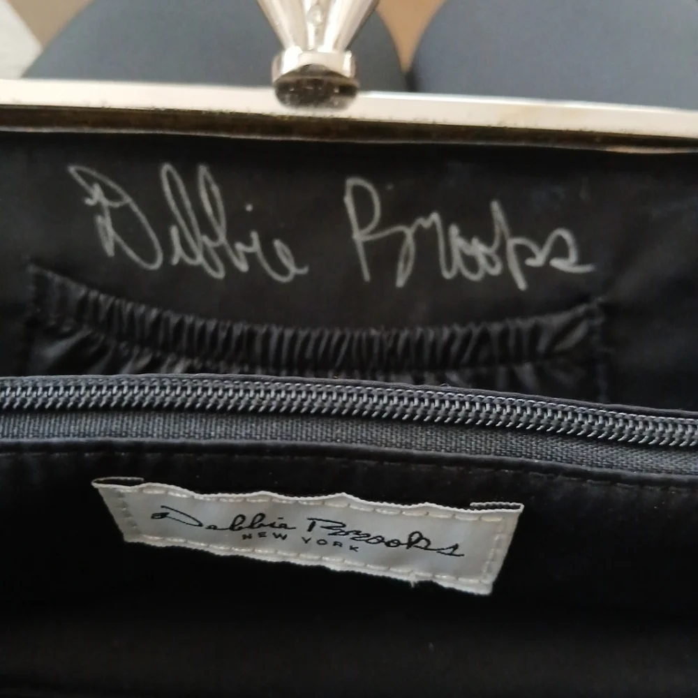 Debbie Brooks Black Silver Gem Clasp Handbag Cheetah Shoe Floral Crystals. FL - Picture 12 of 12